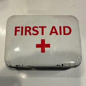 Vintage First Aid Kit with Red Cross